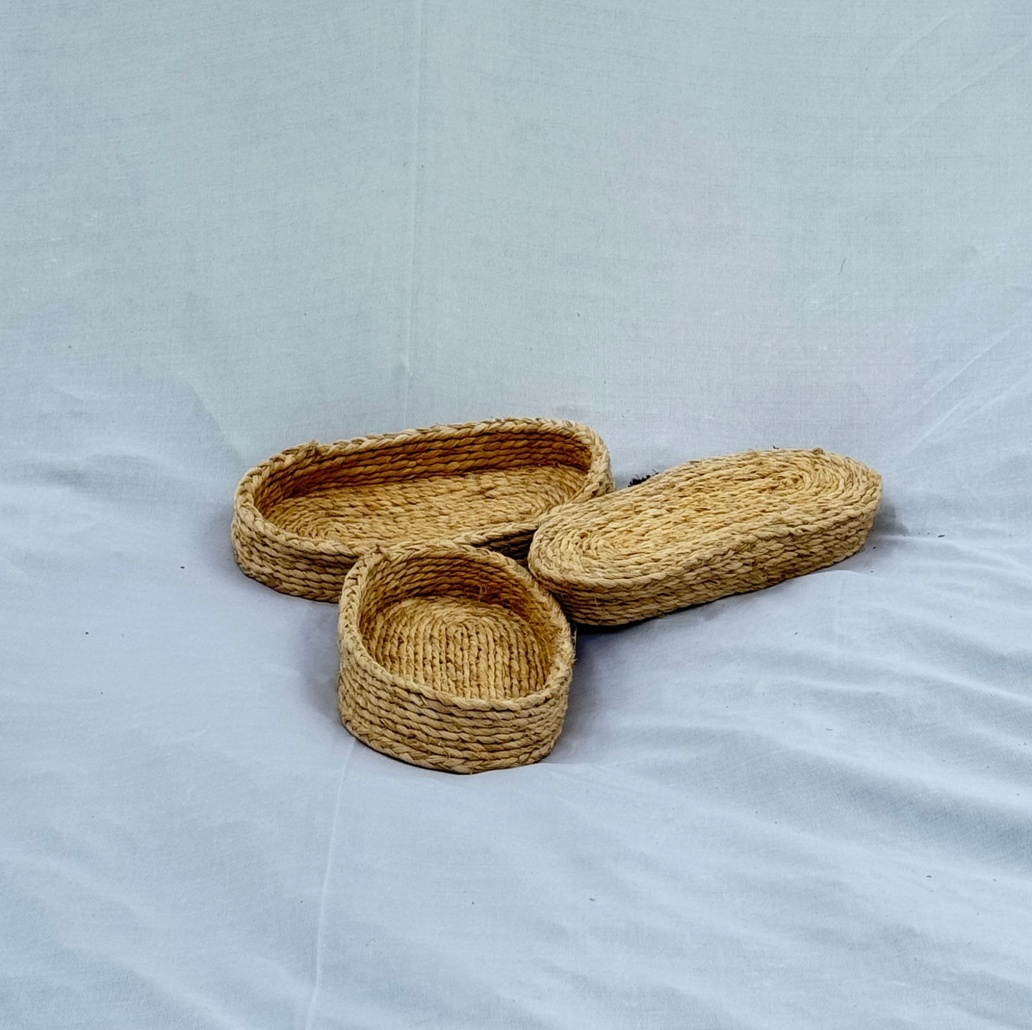 Banana Fiber Cutlery Storage Basket - Set of 3